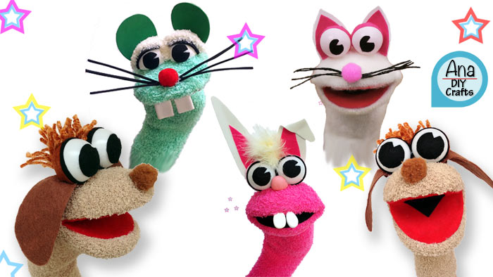 Animal sock puppets