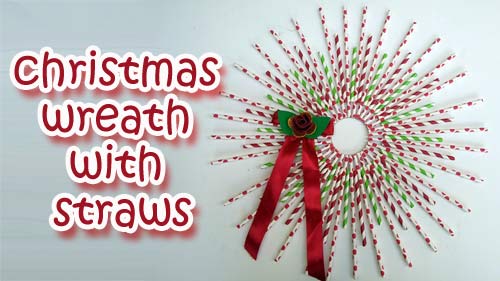 Christmas wreath with straws