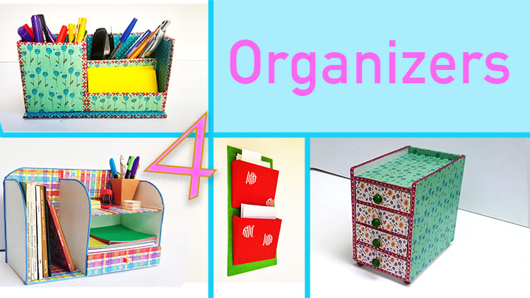 Desktop Cardboard Home Decore Organizers X 4 Ana Diy Crafts - Desk Organizer Diy Cardboard